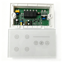 Interrupteur intelligent Wi-Fi tactile à distance Tuya pour ventilateur et éclairage, avec contrôle de vitesse, panneau tactile en verre, mesure de puissance, compatible Alexa Google Home, 4 gangs