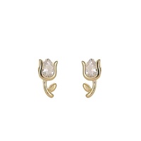 Bestseller Anti-Allergie Blumenförmige Ohrstecker für Damen S925 Sterling Silber Mini Einfacher Luxus Feiner Schmuck Vergoldet