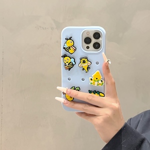 เคสโทรศัพท์ซิลิโคนลายการ์ตูนสร้างสรรค์รูปรังผึ้งสำหรับตกแต่ง <span class=keywords><strong>iPhone</strong></span> 15 Pro Max, 14, 12, <span class=keywords><strong>11</strong></span>, XR, 13 รุ่นใหม่ ป้องกันรอยขีดข่วน - Product Image 2