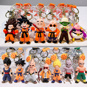 1900 Designs 3d Anime Keychain Logo Rubber Cartoon Pendant Dragoned Ball Saiyan Goku Vegeta Key Chains Charm Soft Pvc Keychains