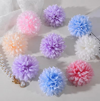 Boule de fleurs artificielles en chrysanthème, chrysanthème tête de ping-pong pour la maison et les mariages, fausses fleurs en soie