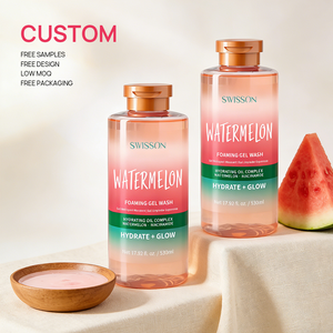 Gel Doccia Profumato all'Anguria a Lunga Durata con Niacinamide, <span class=keywords><strong>Naturale</strong></span> e Lussuoso per Hotel, OEM Personalizzato, Rinfrescante e Idratante - Product Image 1