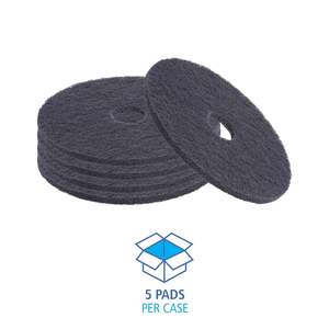 Pads de nettoyage de sol noirs Boardwalk de 17 pouces de diamètre, 5 par carton - Product Image 5