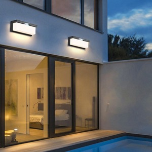 ModernGarden Lámpara de pared LED con energía solar Sensor PIR impermeable para exteriores Montaje en pared Cuerpo de PC Fábrica al por mayor 3000K Color - Product Image 6