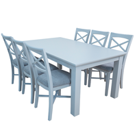 Table à manger en bois ALMELINDA au design moderne, prête à assembler, prix bas, mobilier de maison, fabriquée au Vietnam, pliable, pour villa et hôtel