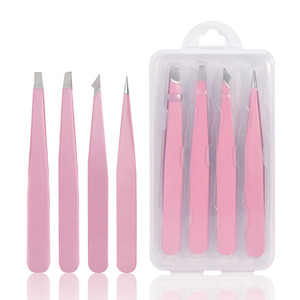 Custom Logo Black Anti Static Slanted Eyebrow Eyelash Tweezers Stainless Steel Brow Hair <b>Removal</b> <b>Tool</b> - Product Image 6