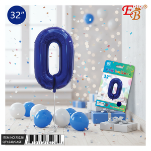 Ballon en film d'aluminium bleu No.0 de 32 \ "240 pièces/CS pour décorations de fête - Product Image 5