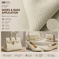 Kain Kulit PU Tekstur Anyaman Mikro Bead Tebal 1.3mm Lebar 52 Inci untuk Sepatu, Tas, Aksesoris, dan Barang Fashion