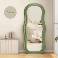 Miroir de décoration intérieure moderne en velours Teddy, grand format, pleine longueur, à effet vague irrégulière, vente en gros