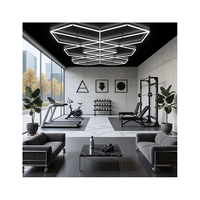 Salle de sport vente en usine salon de coiffure salon de coiffure lumière diamantée éclairage de garage à led hexagonale moderne