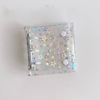 Pochette de classeur à 3 anneaux A8 Glitter Star pour cartes, photos et faux ongles