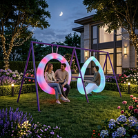 Décoration de jardin lumineuse à LED avec télécommande multicolore IP54, intensité réglable pour Noël, zones scéniques et centres commerciaux