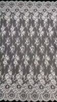 Tissu de Robe de Mariée Haut de Gamme Africain Blanc en Dentelle Chantilly Brodé de Fleurs et de Paillettes