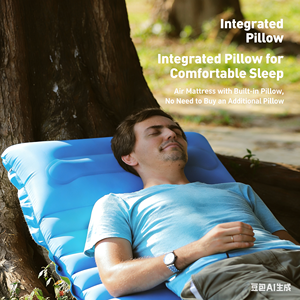 Matelas de repos gonflable moderne et <span class=keywords><strong>pliable</strong></span> pour la maison et l'extérieur, épaisseur 10 cm, avec pompe à pied intégrée et oreiller, tapis de couchage portable - Product Image 3