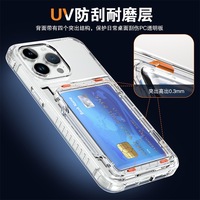 Nouveau pour iphone 15 étui de téléphone transparent 14 ensembles de carte à rabat de bière 12 13 Pro étui de protection contre les chutes sacs et étuis pour téléphone portable
