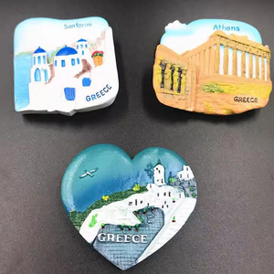 Aimant de réfrigérateur personnalisé grec <span class=keywords><strong>mer</strong></span> <span class=keywords><strong>Égée</strong></span> île de Santorin ville d'Oia tourisme paysage aimant de réfrigérateur 3D résine Grèce Souvenir aimant de réfrigérateur - Product Image 4
