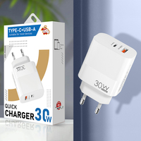 Chargeur de téléphone portable USB Type C 30W QC3.0, charge rapide PD 20W, adaptateur secteur pour charge rapide mobile, chargeur mural