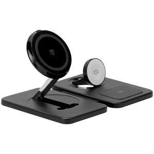 Caricatore Wireless Magnetico Pieghevole 3-in-1 OEM, Stazione di Ricarica Rapida 15W in Metallo per Telefono, Orologio e Auricolari - Product Image 3