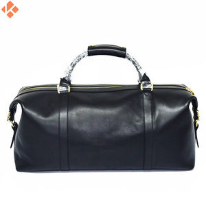 Manufacturer High Quality Luxury Black Genuine Leather <b>Duffel</b> <b>Bag</b> Soft 30-<b>40L</b> Large for Unisex with Long Strip - Product Image 3