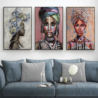 Poster Seni Grafiti Abstrak Gadis Afrika Lukisan Kanvas Di Dinding Seni Afrika Hitam Wanita Gambar