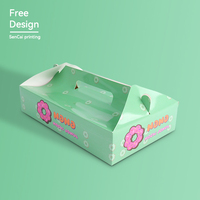 Boîtes à beignets épaisses en papier de qualité alimentaire fantaisie entièrement personnalisées emballage pour beignets impression de logo personnalisé en gros