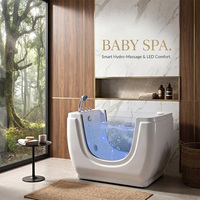 Baignoire Spa Carrée Moderne Autoportante en Acrylique Écologique avec Fonction de Massage par Air et Trempage pour Bébé, Utilisation Intérieure, Capacité 1 Personne