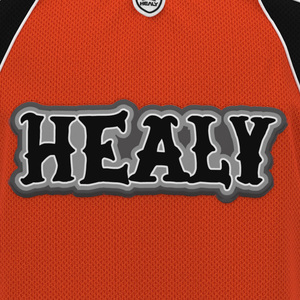 เสื้อยืดแขนสั้นผู้ชาย HEALY สีส้มดำตัดกัน ลายพิมพ์อเมริกัน ผ้าตาข่าย ระบายอากาศ แห้งเร็ว น้ำหนักเบา คอวี สไตล์สตรีทแวร์ - Product Image 5