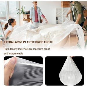 XONYOOM Plastic Paint <b>Tarp</b> Drop Cloths 10 Pack White Durable For Painting Furniture Covers - Product Image 2