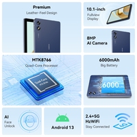 Dropshipping Déverrouillage Facial Android 13 UMIDIGI G3 Tab 4G Tablet PC Support Nano SIM Card 10.1 Inch Tablet PC, 3GB + 32GB