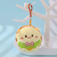 Porte-clés Capybara en peluche de dessin animé, doux et écologique, avec broderie, forme ronde, accessoire pour écouteurs Bluetooth et tablier
