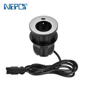 Prise de bureau compacte et peu encombrante de type E.U Pop-up Outlet avec connexion GST18, avec charge Type C 65W - Product Image 2