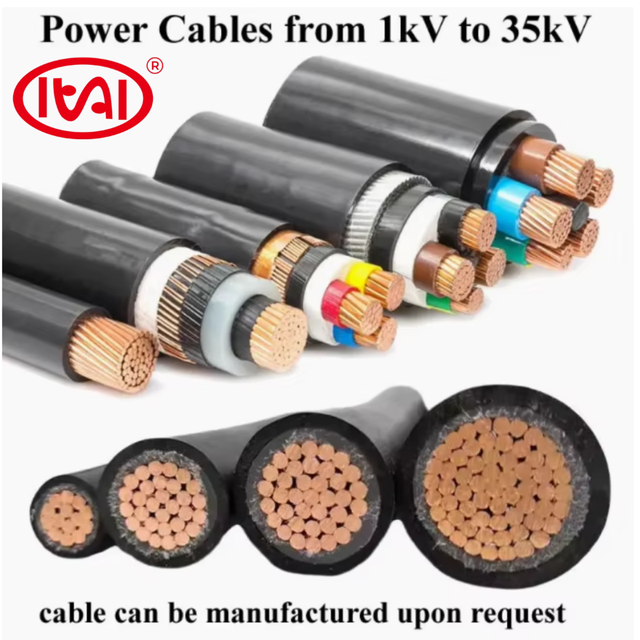 Factory Price High Quality 0.6/1KV Power Cable Pure Copper XLPE Insulation PVC Jacket Sizes 16mm2-300mm2 for Power Applications