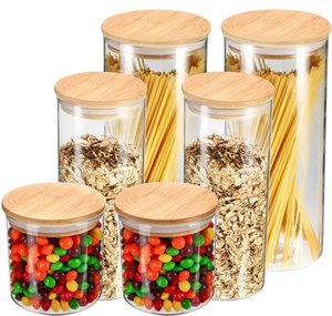550ml clear glass container kitchen food airtight storage box with wood lid stackable transparent organizer set of 14