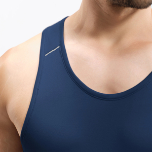 Camiseta Deportiva Personalizada para Maratón, Transpirable, de Secado Rápido, sin Mangas, Sublimada, Estilo Racerback, para Hombre - Product Image 4