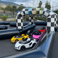 Piste de course gonflable de kart pour l'extérieur avec logo personnalisé piste de course pour voiture pare-chocs gonflable piste de course noire étanche à l'air