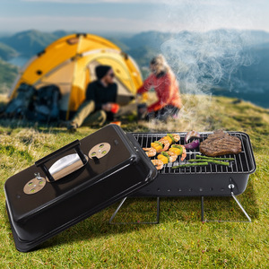 Portable BBQ Grill Small Outdoor Grilling Oven With Lid For Camping Picnic - Product Image 1