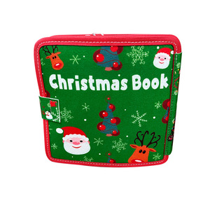 Christmas Felt Busy Board Book 20x20cm Educational Activity Toy For Babies 13-24 Months Learning Board With Santa Design - Product Image 2
