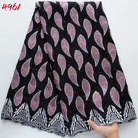4961 Tissu en dentelle nigériane Kalume, prix de gros, tissu en dentelle suisse en coton africain élégant pour robe de soirée