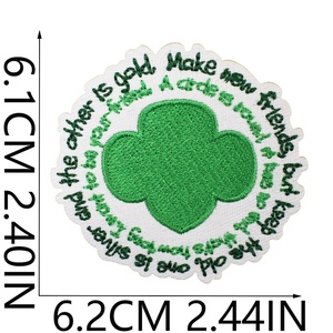 ชุดแผ่นปะติดรูปลูกเสือสาว DIY สำหรับตกแต่งถุงแจ็คเก็ตตัวแทนจำหน่ายคุกกี้ปักลายโคลเวอร์สีเขียวสำหรับห<span class=keywords><strong>ม</strong></span>วกลูกเสือแ<span class=keywords><strong>ม</strong></span>่ - Product Image 4