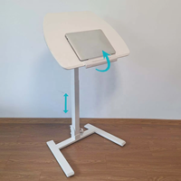 Table basse relevable pneumatique à hauteur réglable, pied unique, gain de place, pour petit salon