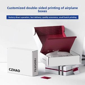 Boîte pliante en carton ondulé en forme d'avion, emballage en papier extra-résistant anti-écrasement, boîte personnalisée pour vêtements d'extérieur, impression couleur intégrale - Product Image 3