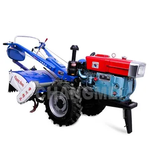 Barato 22hp caminar tractor 20hp granja tractor de mano con maíz cosechadora plantador motocultor arado Motor de disco