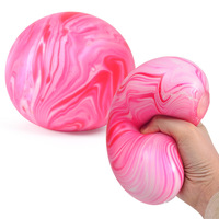 Balle anti-stress en TPR souple et extensible de 6 cm, motif marbre, à rebond lent, pour soulager l'anxiété