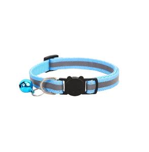 Verbessertes verstellbares, gestreiftes Katzen halsband aus Nylon mit reflektieren der Licht abreiß schnalle und Haustier halsband glocke für Katzen und Hunde - Product Image 5