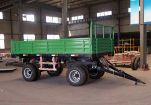 L'agriculture mettent en œuvre la <span class=keywords><strong>remorque</strong></span> de basculement d'essieux doubles, <span class=keywords><strong>remorque</strong></span> à benne basculante hydraulique de tracteur avec quatre roues - Product Image 3