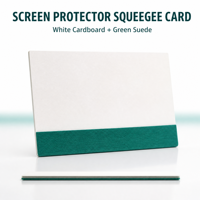 Outil de pose de film hydrogel pour protection d'écran de téléphone, spatule grattoir, carte de découpe, taille personnalisée, logo, base verte, suède blanc, plastique rigide