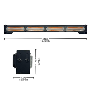 Nuova Barra Luminosa LED Trontech con Sirena 12V Universale per Auto, Camion, Emergenza, <span class=keywords><strong>Luce</strong></span> <span class=keywords><strong>Lampeggiante</strong></span> Stroboscopica Giallo Ambra - Product Image 3