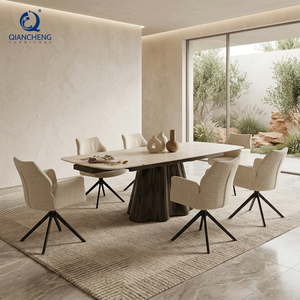 Tavolo da Pranzo Estensibile di Lusso Multifunzionale Pieghevole Regolabile con Piano in Pietra per 12 Persone Arredamento Moderno - Product Image 2