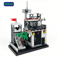 Ensemble de 349 pièces de blocs de construction de base militaire, armes, maisons, figurines de police, briques de ville, jouets de construction pour enfants, garçons, enfants