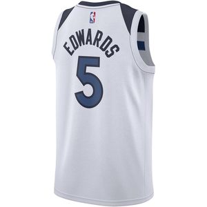 Maillot de basket-ball blanc pour jeunes des Timberwolves du Minnesota, édition Association Edwards 5, col en V, anti-humidité - Product Image 3